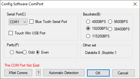 XCPPro: narzędzie Software Serial Port Config