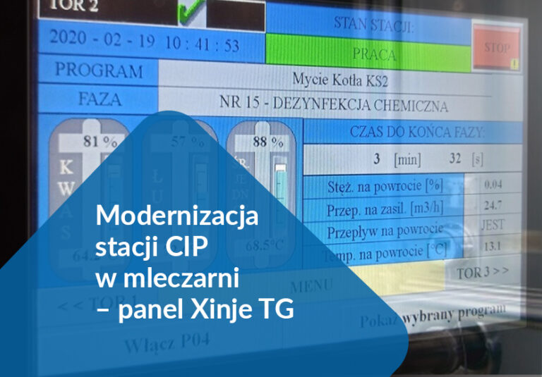 Read more about the article Modernizacja stacji CIP w mleczarni – panel Xinje TG