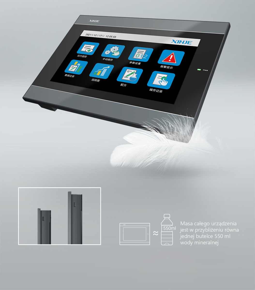 Xinje TS3-700-M — panel HMI 7″, 800×480 - obrazek 6