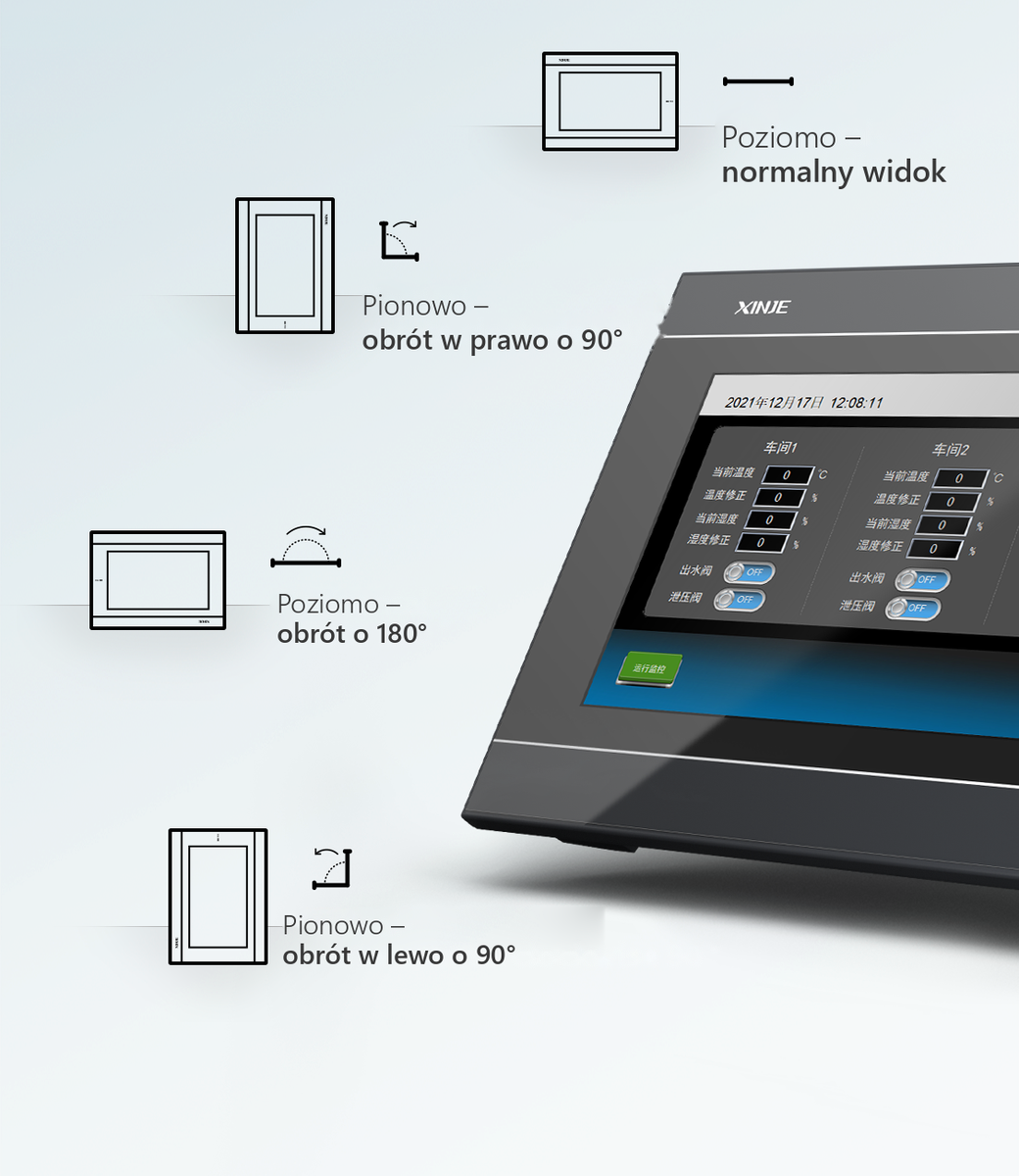 Xinje TS3-700-M — panel HMI 7″, 800×480 - obrazek 5